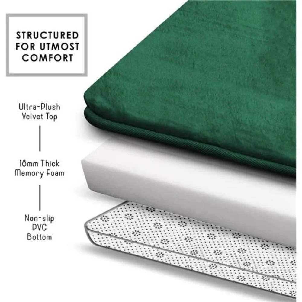 Bathroom Rugs Sets 3 Piece, Velvet Memory Foam Non-Slip, Machine Washable